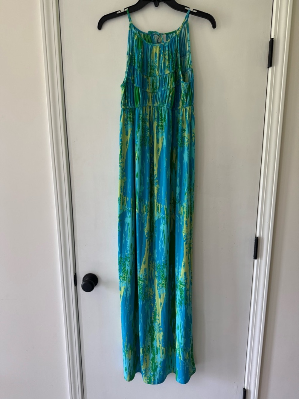 Blue & Green Patterned Maxi Dress